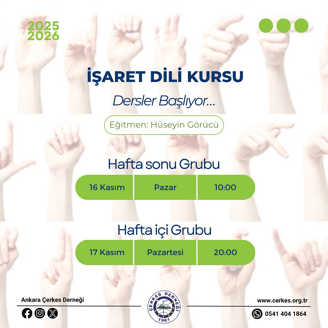 İŞARET DİLİ KURSU BAŞLIYOR!