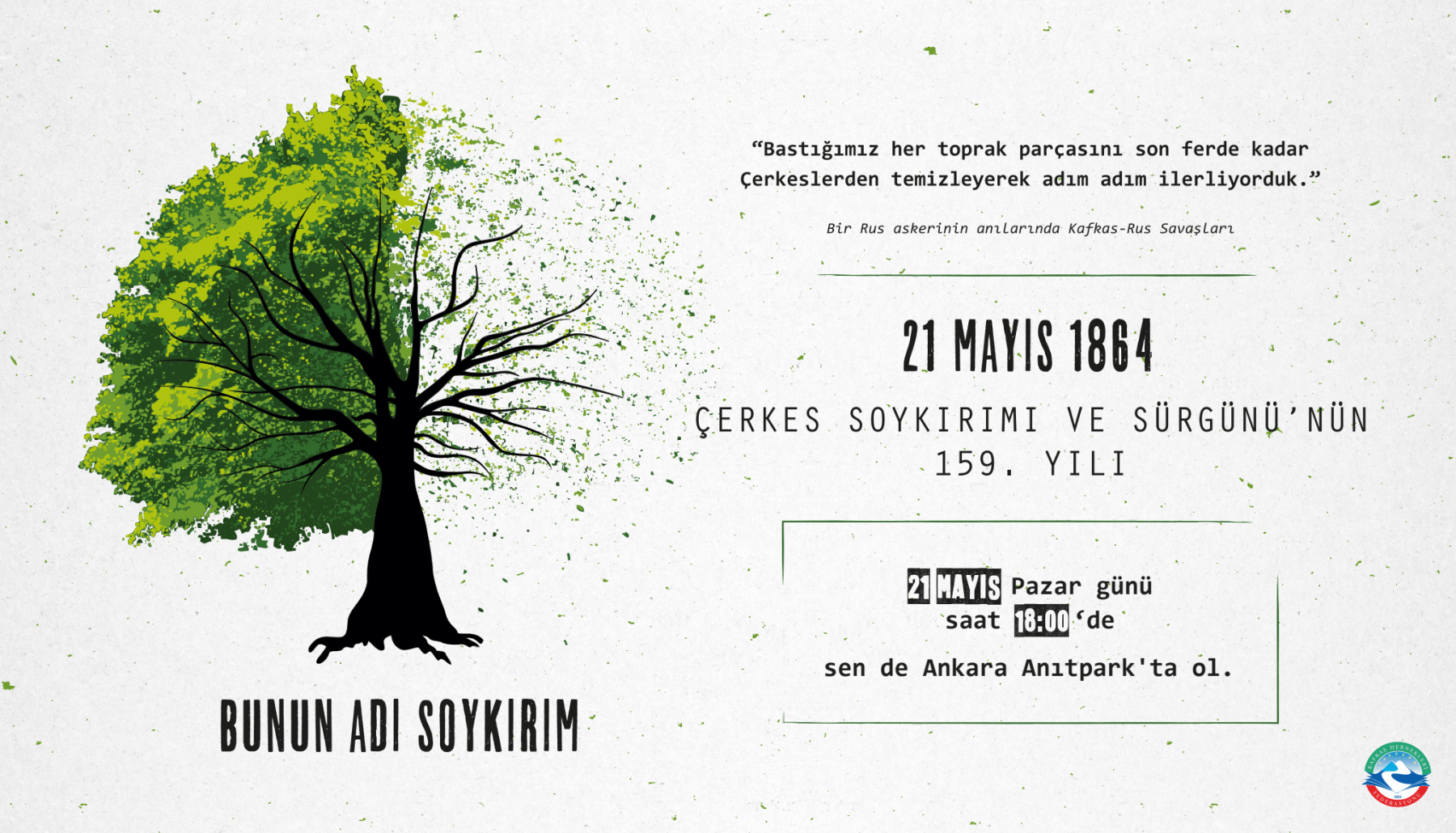 Çerkes Soykırımı ve Sürgünü'nün 159. Yılı'nda Ankara Anıtpark'tayız